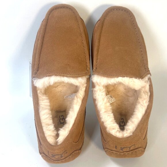 Ugg Ascot Chestnut Suede Men Winter Slippers With Shearling Lining Size 11 - Picture 1 of 12